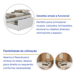 Cama Casal Retrátil com Gaveta Funcional Foscarini Branco