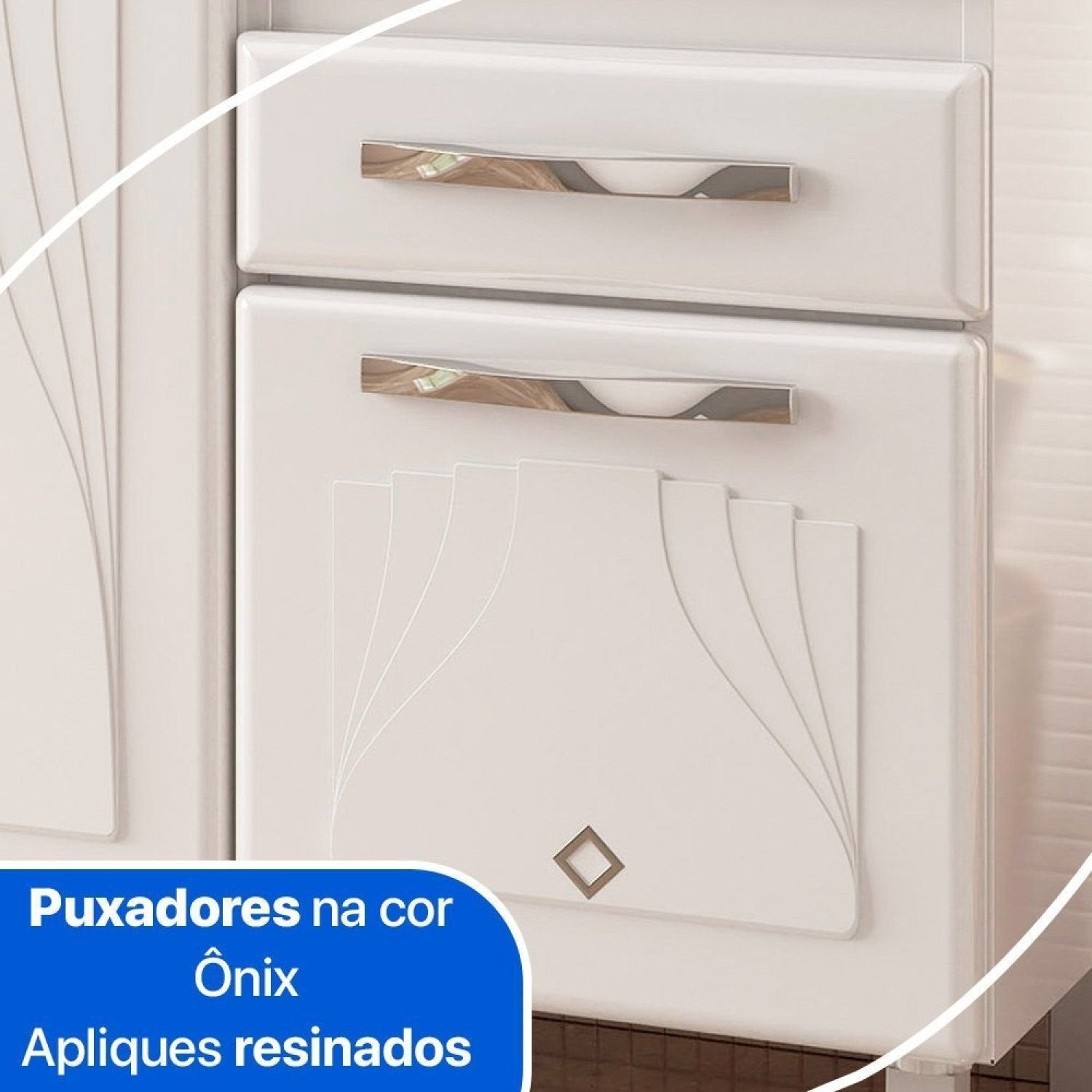 Balcão de Cozinha para Pia em Aço 2 Portas 2 Gavetas com Nichos 150cm Star New Telasul Branco