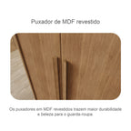 Guarda-Roupa Casal 6 Portas 6 Gavetas Reno Novo Horizonte 100% MDF Marrom/Cumaru/Fendi