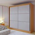Guarda-Roupa Casal 2 Portas 6 Gavetas Hawai D Doro MDF Marrom/Cinamomo/Off White
