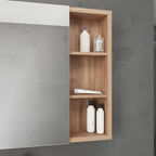 Conjunto para Banheiro Gabinete com Pés Cuba e Espelheira Madri Móveis Bosi 80cm Branco/Tauari