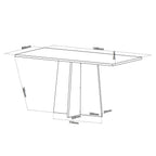 Conjunto de Jantar Mesa Retangular Jacarta com 6 Cadeiras Sol Viero Bege/Mel/Blonde/Marfim