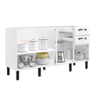 Balcão Cozinha em Aço 4 Portas 2 Gavetas 160cm sem Tampo New Premium Itatiaia Branco