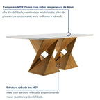 Conjunto Sala de Jantar Genova Tampo Vidro/MDF com 6 Cadeiras Genova Smart Plus Cel Móveis