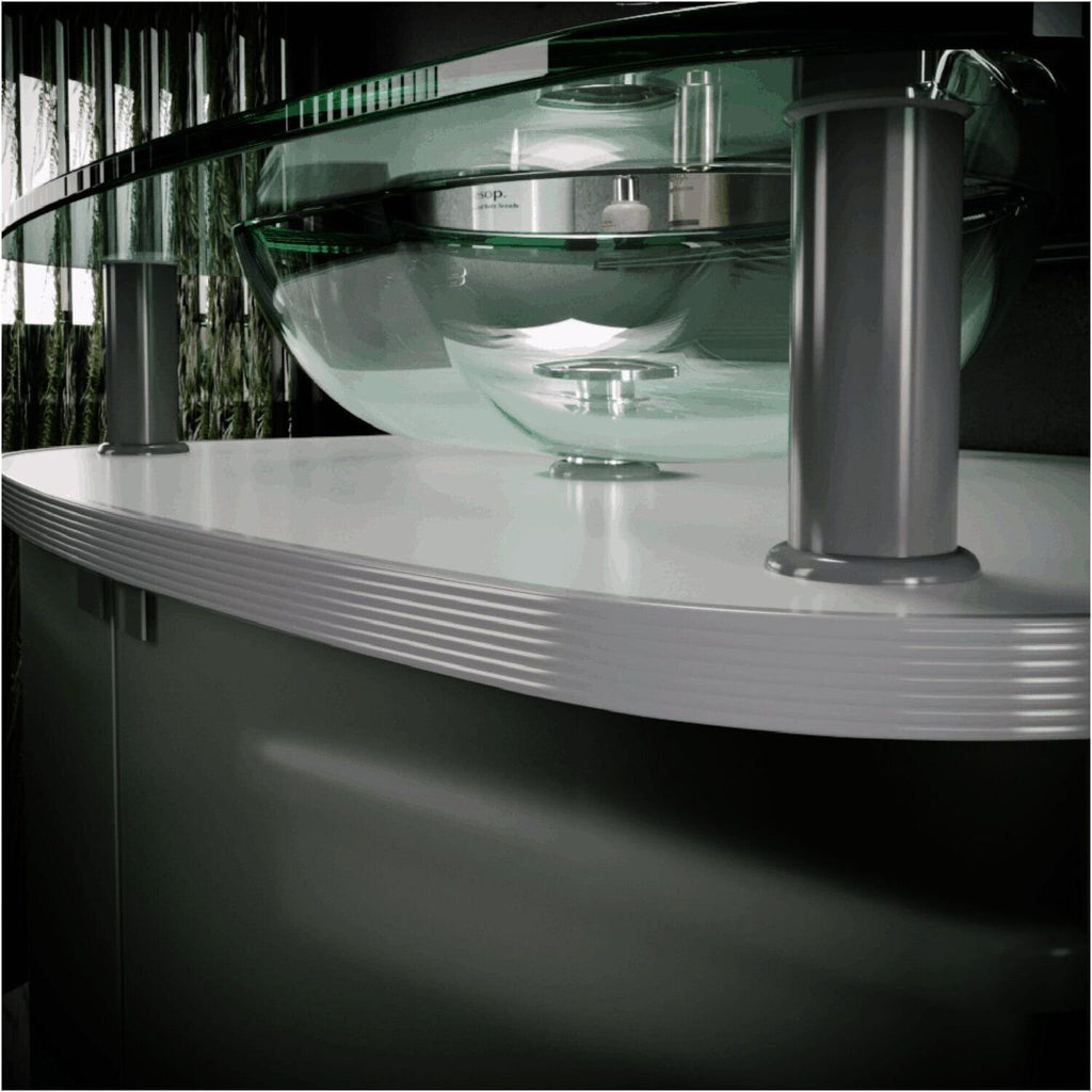 Gabinete para Banheiro Suspenso Cris Metal Standard 62,5cm Cuba de Vidro Branco