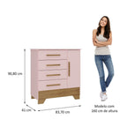 Quarto Infantil Completo Guarda-Roupa 3 Portas 2 Gavetas com Cômoda Selene Espresso Móveis