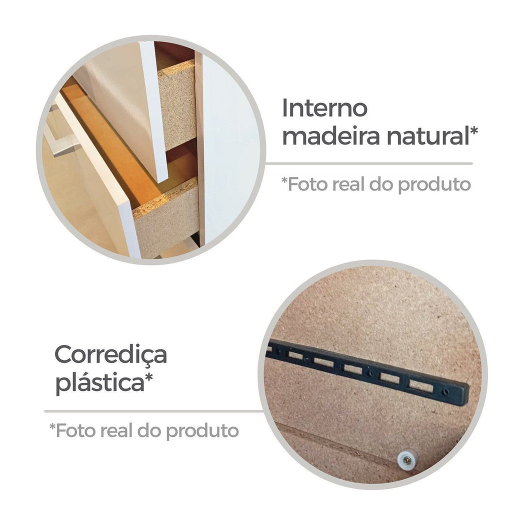 Cômoda para Quarto 10 Gavetas Caribe Fellicci Branco
