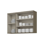 Armário Aéreo 3 Portas com Vidro Connect Henn Cinza 120cm
