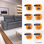 Conjunto Canto Amsterdam com Molas Retrátil e Reclinável King House