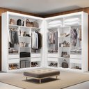 Closet Casal Premium 8 Gavetas MDP Branco/Freijó/Preto Amoudi Móveis
