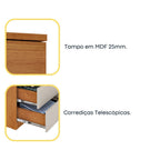 Kit 2 Cômodas 5 Gavetas Premium Espresso Móveis Bege/Cinamomo/Off White
