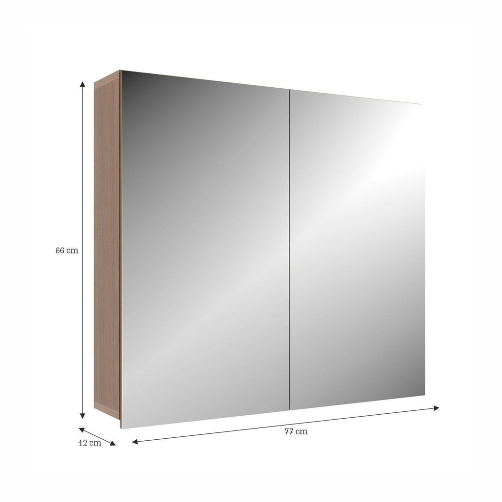 Espelheira para Banheiro Belizze Diamante 77cm 2 Portas Marrom Noce
