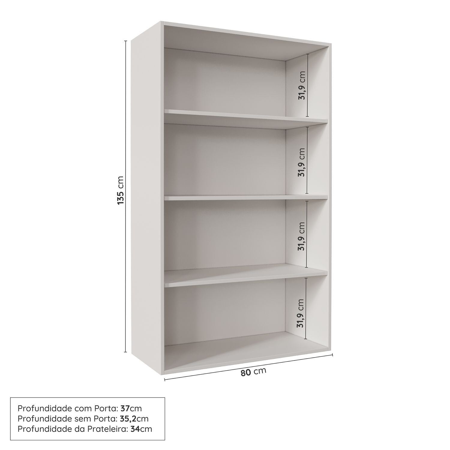 Armário Aéreo 2 Portas 135cm com Porta de Vidro Arizona CabeCasa MadeiraOriginals Azul/Branco