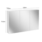 Armário Espelheira para Banheiro Cancún Móveis Bosi 120cm 3 Portas Branco