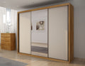 Guarda-Roupa Casal 3 Portas de Correr 6 Gavetas Vegas Novo Horizonte 100% MDF Cumaru Fendi