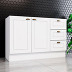 Balcão Pia 3 Gavetas 2 Portas 120cm 100% MDF Americana Henn Branco