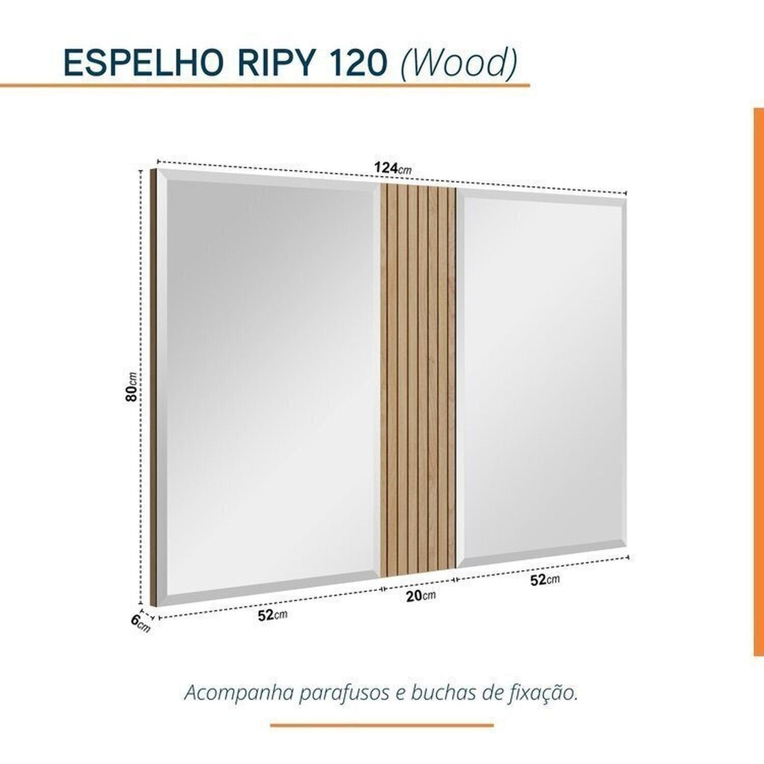 Conjunto para Banheiro Bancada em Porcelanato com Cuba Esculpida, Armário e Espelho Ripy Bumi 120cm Amarelo/Wood/Travertino