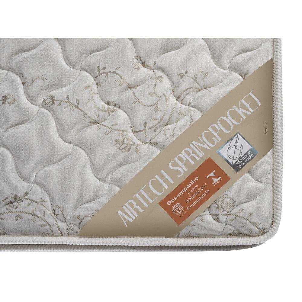 Colchão Queen Ortobom Airtech Spring Molas Superpocket D26 Pró Branco/Bege 158x198x25cm
