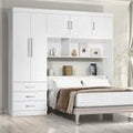 Guarda-Roupa Casal 5 Portas 3 Gavetas Cabeceira Baú Cancun Yescasa Branco