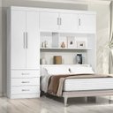 Guarda-Roupa Casal 5 Portas 3 Gavetas Cabeceira Baú Cancun Yescasa Branco