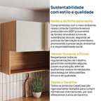 Armário Aéreo Canto Reto 1 Porta com Nicho 95cm Aroeira CabeCasa MadeiraOriginals Cinza/Sereno/Cedro