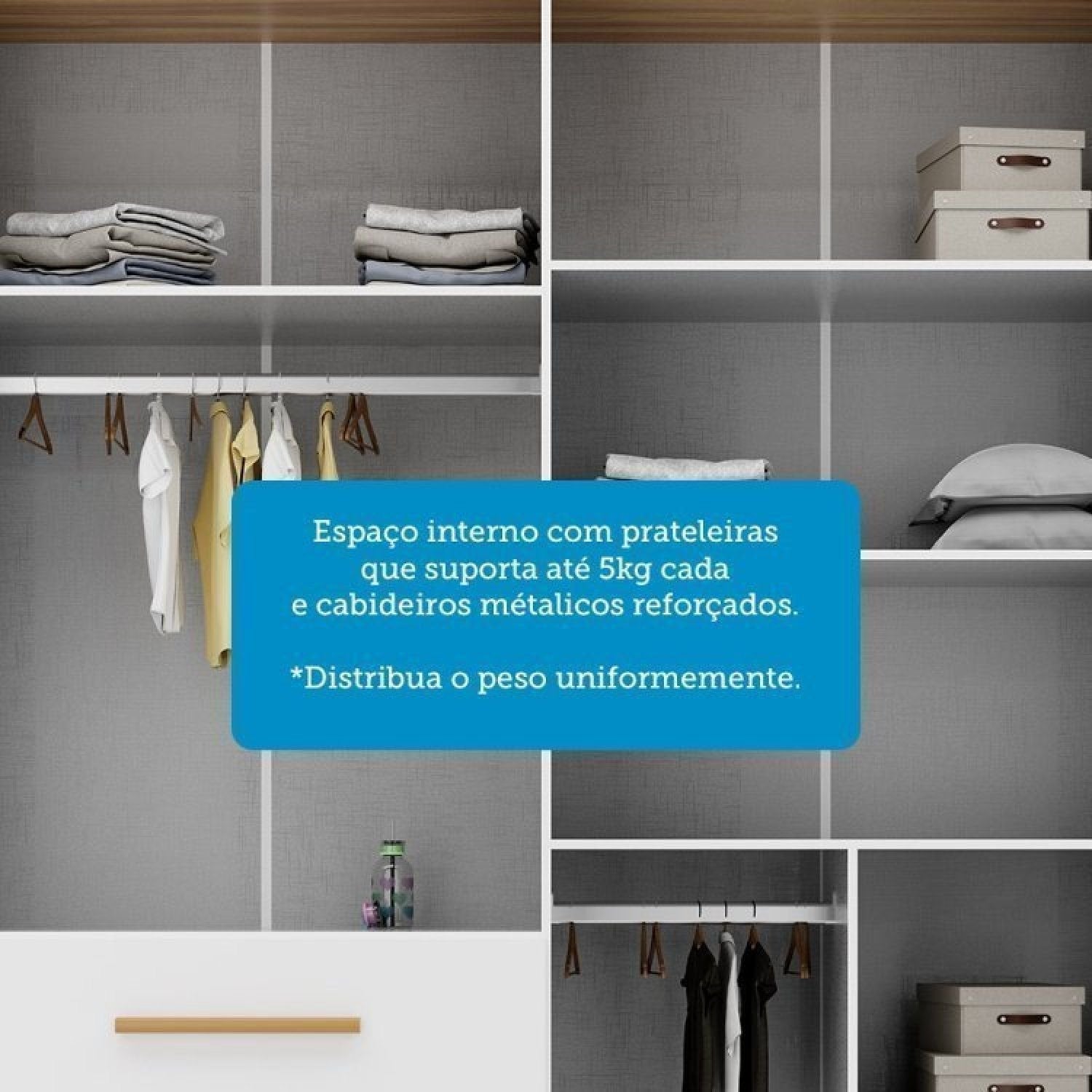 Quarto Infantil Completo Guarda-Roupa 4 Portas e Cômoda 1 Porta 100% MDF Kakau Retrô Yescasa