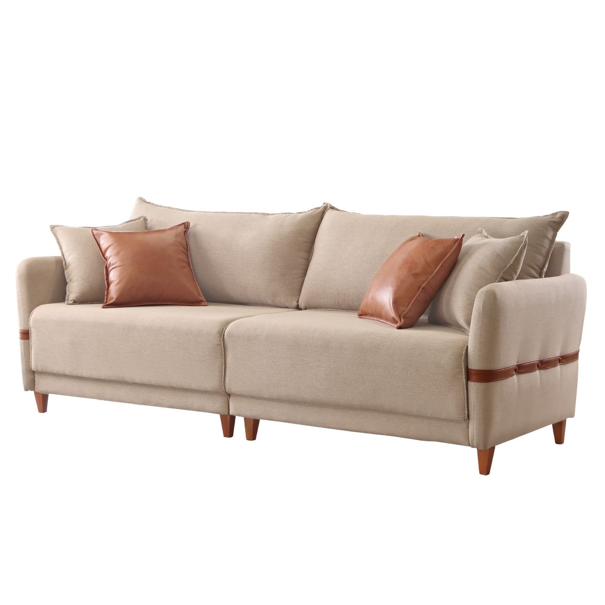 Sofá Living Canela 4 Lugares 265 cm Linho Lufer Estofados