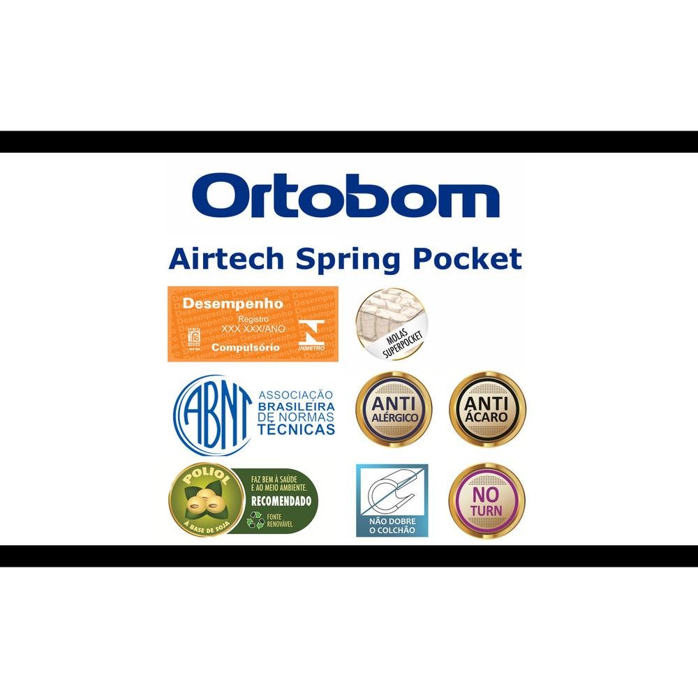 Colchão Queen Ortobom Airtech Spring Molas Superpocket D26 Pró Branco/Bege 158x198x25cm