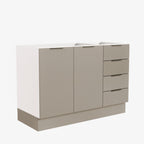Balcão Pia 120cm sem Tampo com Rodapé Puxador 150mm Ipanema CabeCasa MadeiraOriginals Branco/Fendi Trama