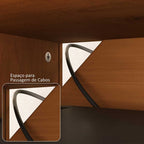 Rack Sala 220 cm TV até 85 Polegadas Madeira Maciça 2 Portas Ripadas Freijó Adamo IDIMEX