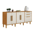 Balcão de Cozinha 5 Portas 2 Gavetas 178,4cm Lorena Kaiki Móveis Branco