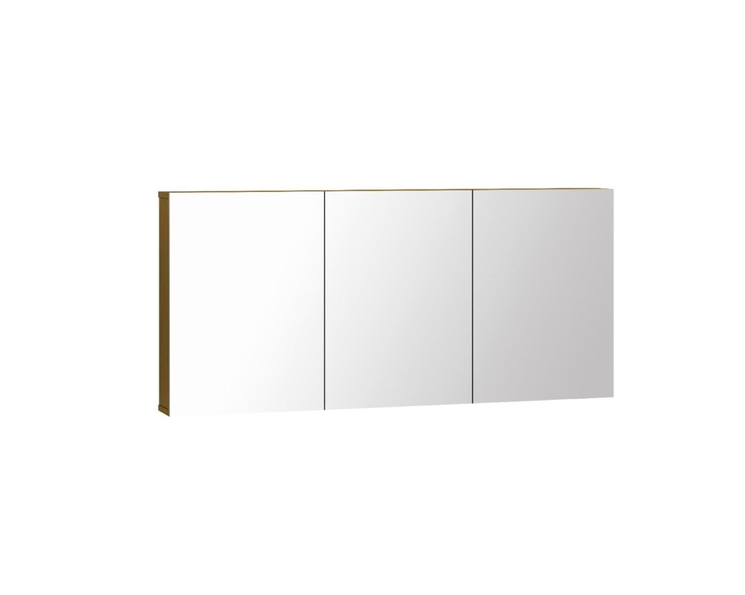 Espelheira para Banheiro Astral Design Intenso 3 Espelhos 120cm Freijó Suspensa MDF