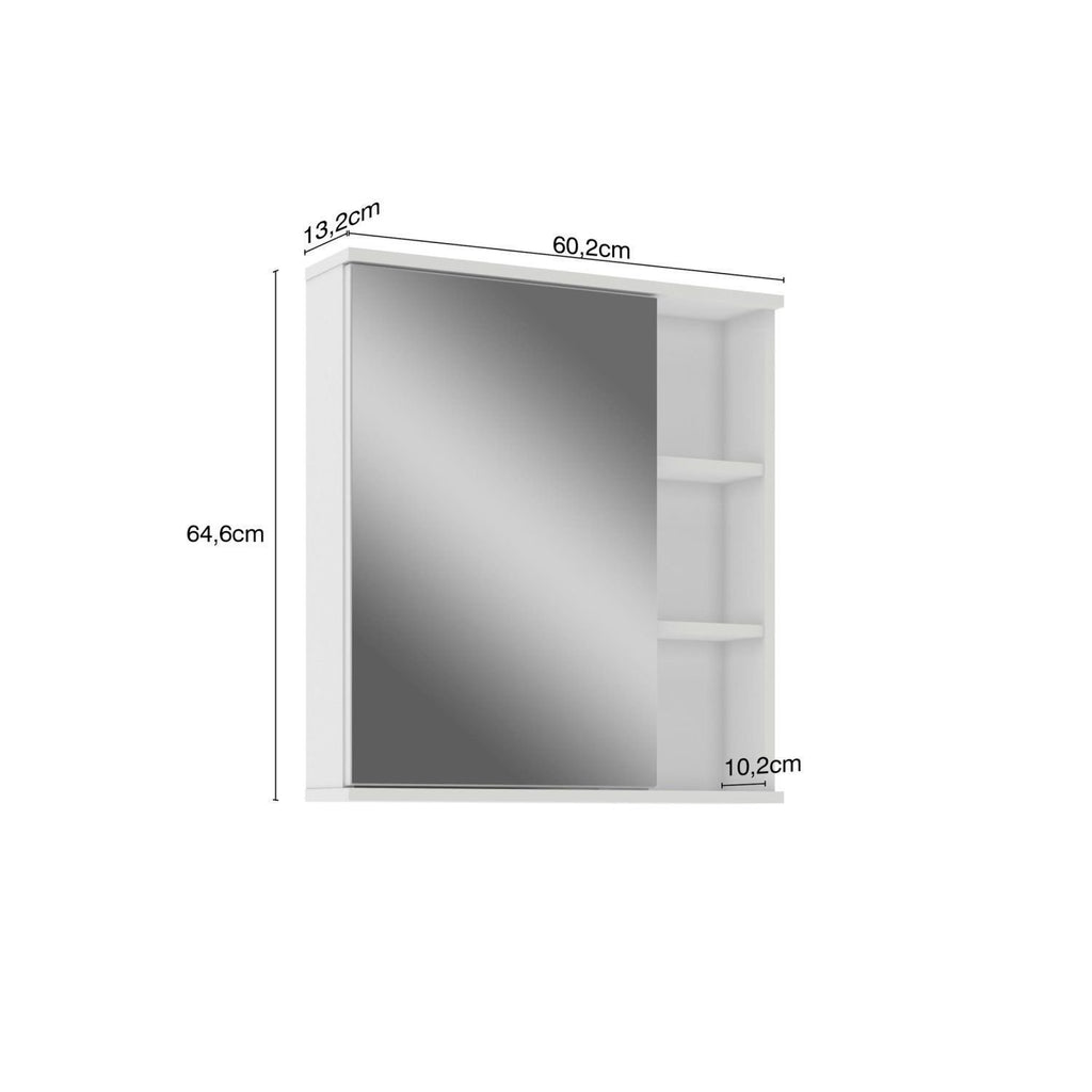 Espelheira para Banheiro 1 Porta Bia Móveis Bosi 60cm Branco