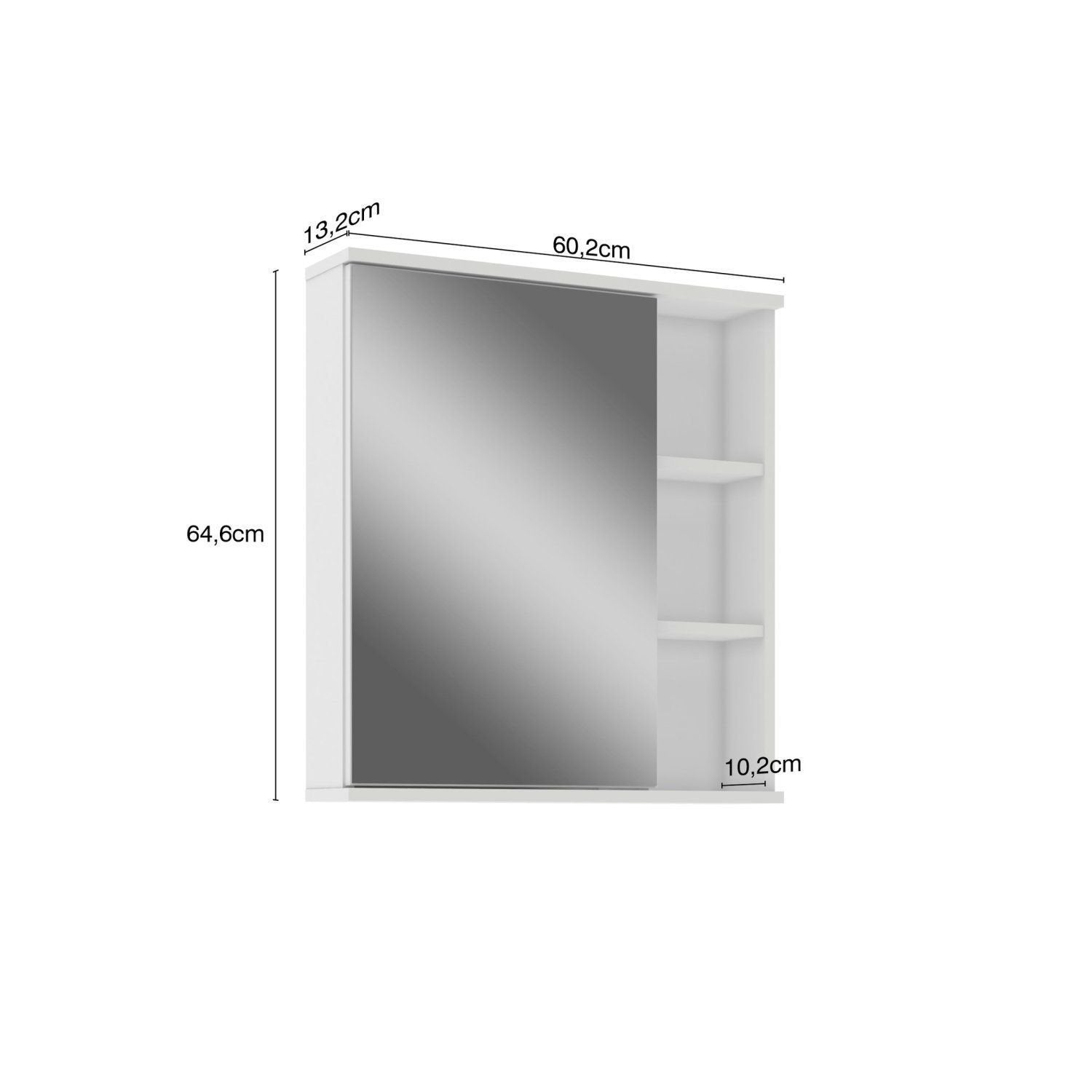 Espelheira para Banheiro 1 Porta Bia Móveis Bosi 60cm Branco