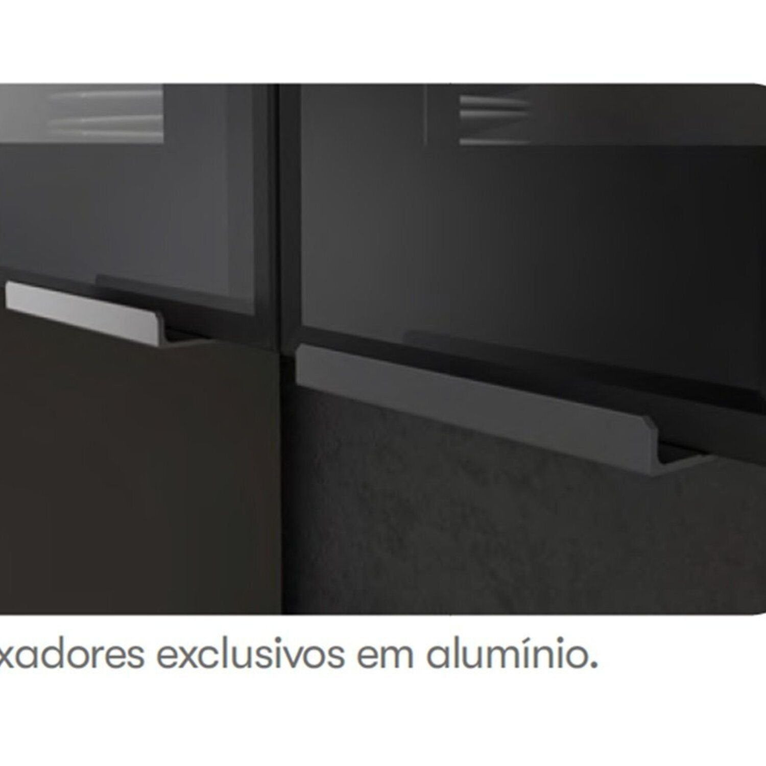 Cozinha Modulada em Aço Exclusive Itatiaia 5 Peças 7 Portas 6 Gavetas Paneleiro Forno Rodapé PVC Preto/Grafite/Matt