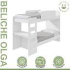 Conjunto Quarto Infantil Completo Beliche Escrivaninha Cômoda e Guarda-Roupa Branco Móveis Lopas