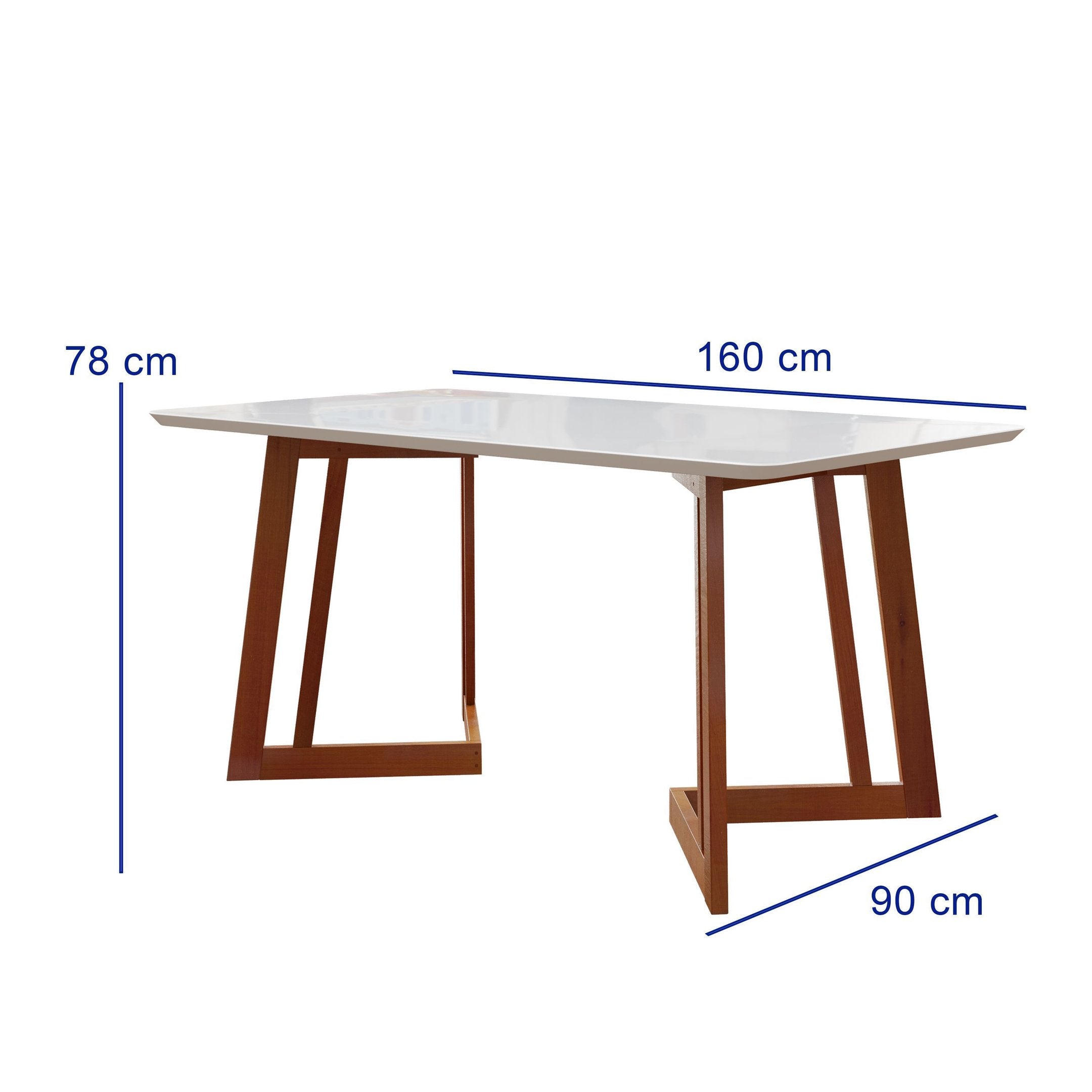 Conjunto Mesa com Vidro Pés Madeira Maciça 6 Cadeiras Madeira Dakota Tecido A40 Marrom Móveis Meneghetti