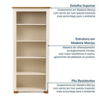 Conjunto Sala de Estar 2 Peças Rack 210cm e Estante Ananda CabeCasa MadeiraOriginals Off White/Mel
