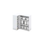 Armário Aéreo Canto Reto 1 Porta 94cm Emily Espresso Móveis Branco/HP