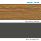 Balcão de Cozinha para Pia 3 Portas 2 Gavetas 120cm sem Tampo Itália Espresso Móveis Amêndoa/Chumbo