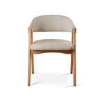 Conjunto Mesa de Jantar Orgânica 200cm com Cadeiras Estofadas Gaia Yescasa Bege/Freijó