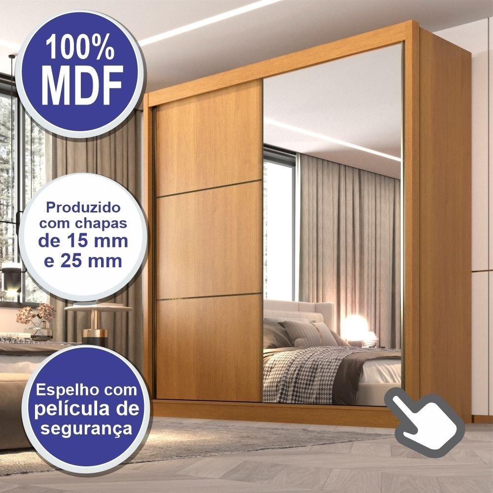 Guarda-Roupa Casal 2 Portas 6 Gavetas D Doro Coliseu 100% MDF Marrom/Cinamomo/Off White