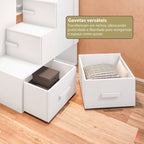 Cama Alta Beliche Office Infantil com Roupeiro e Escrivaninha Moon Yescasa Branco