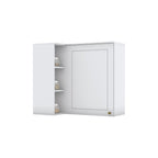 Armário Aéreo Canto Reto 1 Porta 94cm Emily Espresso Móveis Branco/HP