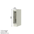 Balcão Porta Toalha 20cm Fineze Fendi II Henn MDF Natural