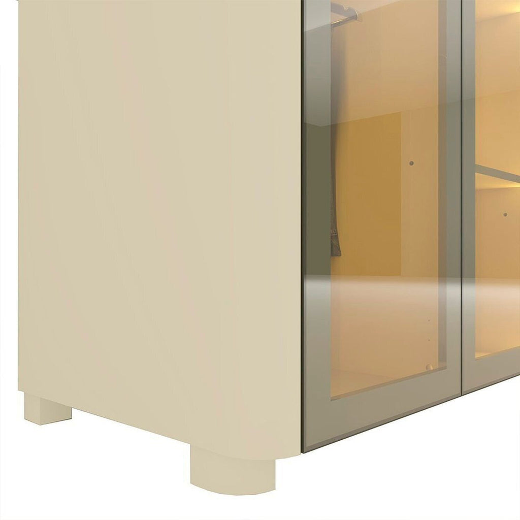 Guarda-Roupa Modulado Reflecta Innova 100% MDF Bege/Off White 339,2cm x 240cm Mod 015 Gelius Móveis