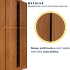 Guarda-Roupa Casal Ripado 6 Portas 6 Gavetas 275cm Yescasa Marrom/Cinamomo