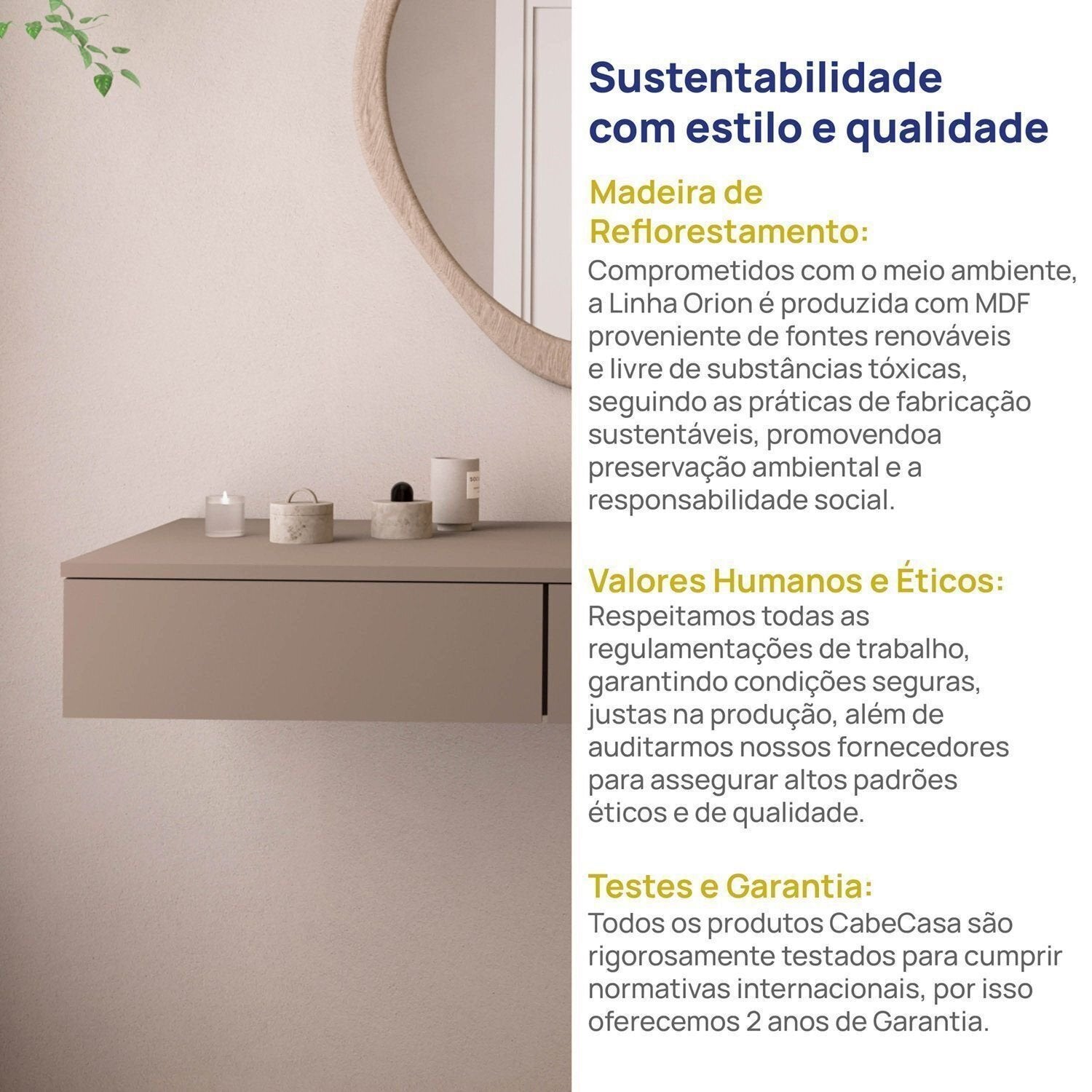 Escrivaninha Suspensa 100cm Orion CabeCasa MadeiraOriginals Marrom/Mocha