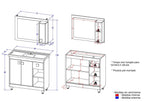 Conjunto para Banheiro Gabinete Suspenso com Cuba e Espelheira Essenza Ozini 80cm Branco
