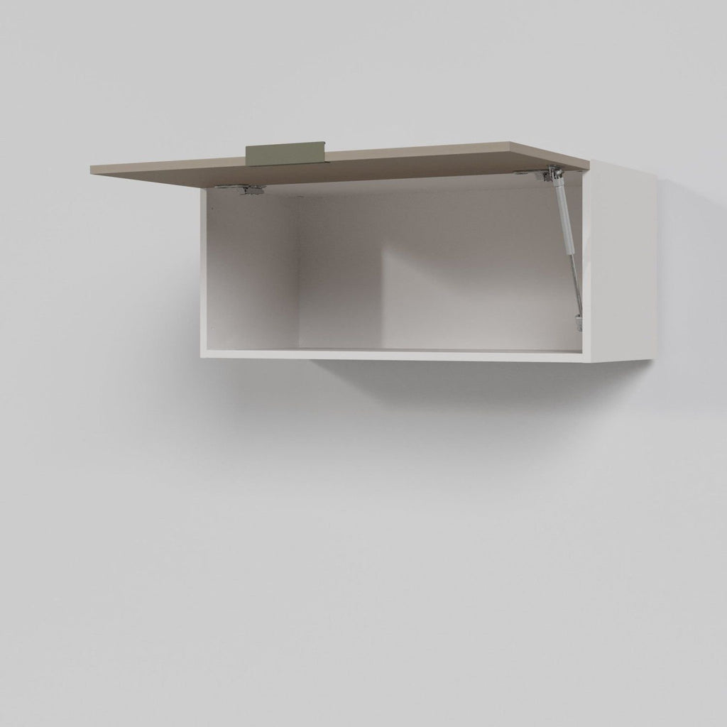 Armário Aéreo Porta Basculante 80cm Puxador 150cm Ipanema CabeCasa MadeiraOriginals Fendi Trama/Branco